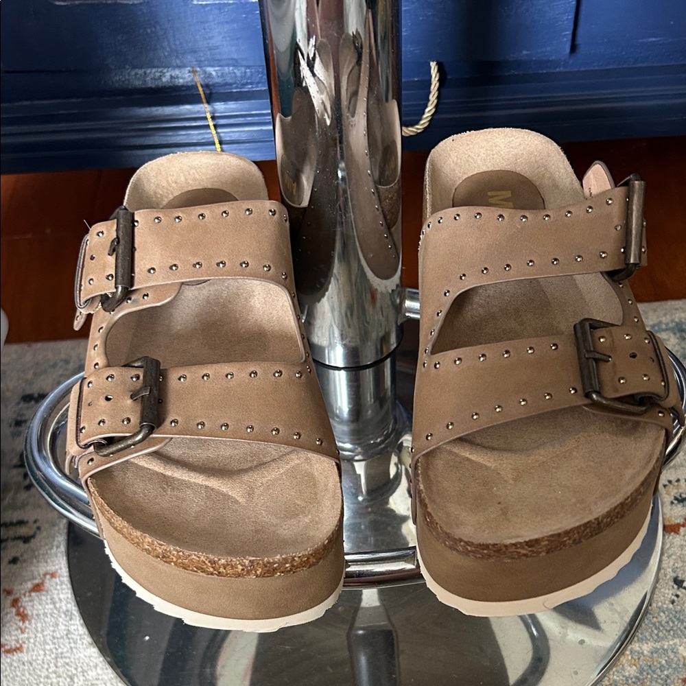 MIA Tan Studded Sandals